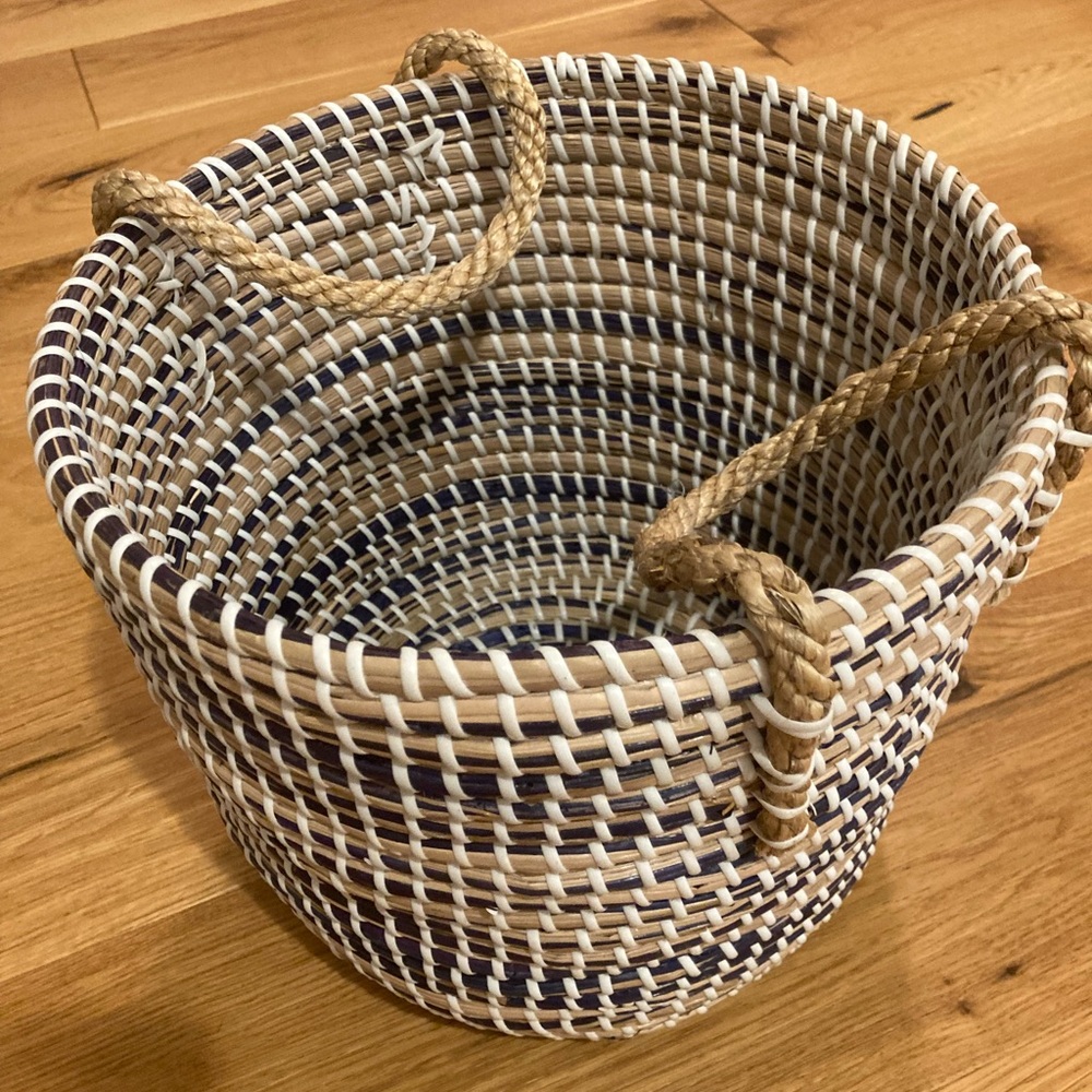 HandWoven 12” Natural Basket for Planter Pot, Storage Bin, Pet Toys, Shoes, More